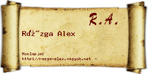 Rázga Alex névjegykártya